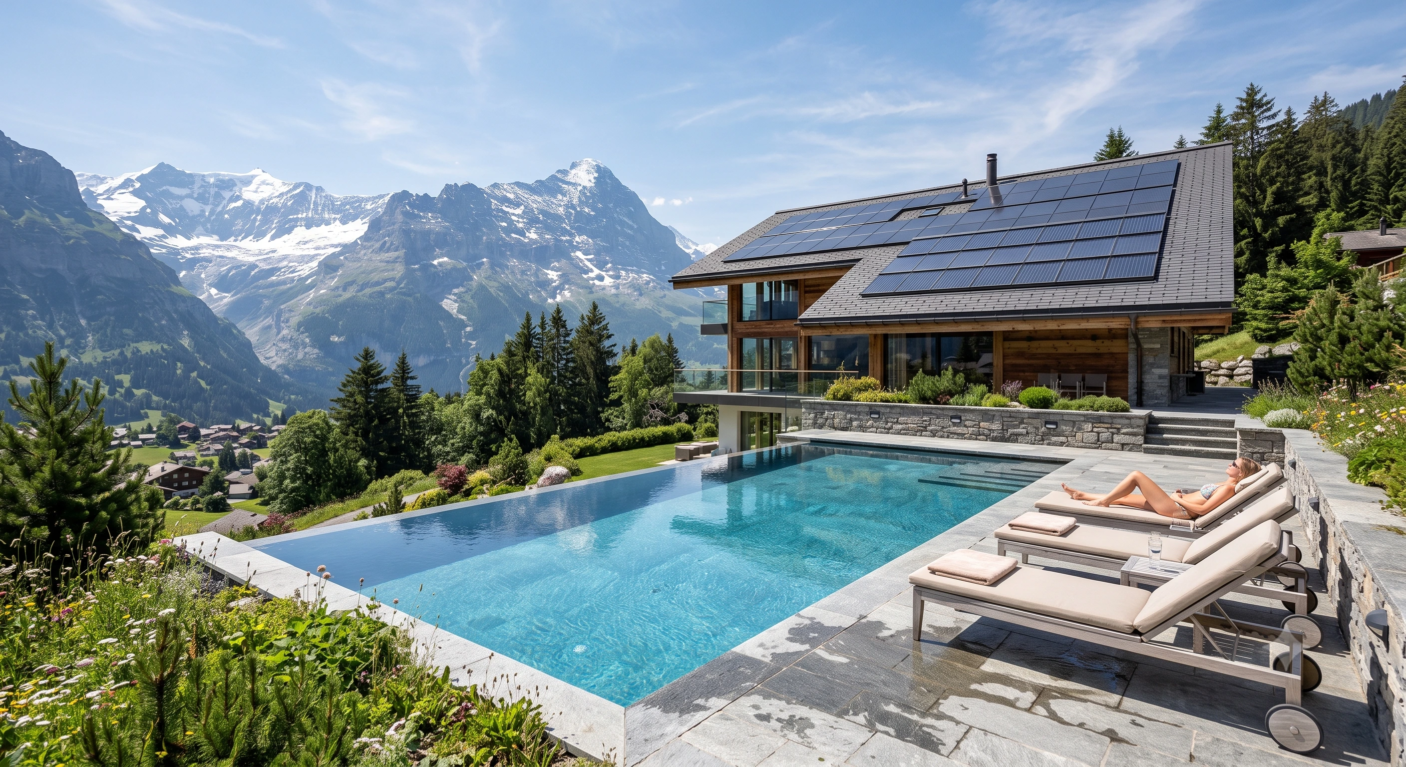 Chauffer une piscine avec des panneaux solaires en Suisse